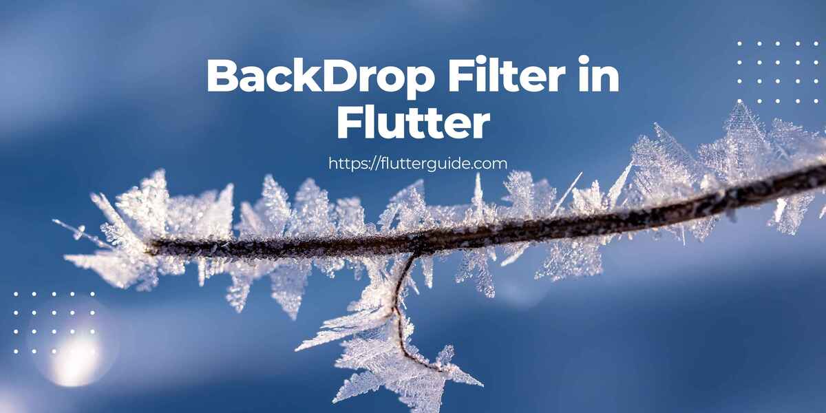 How to implement BackDrop Filter in Flutter